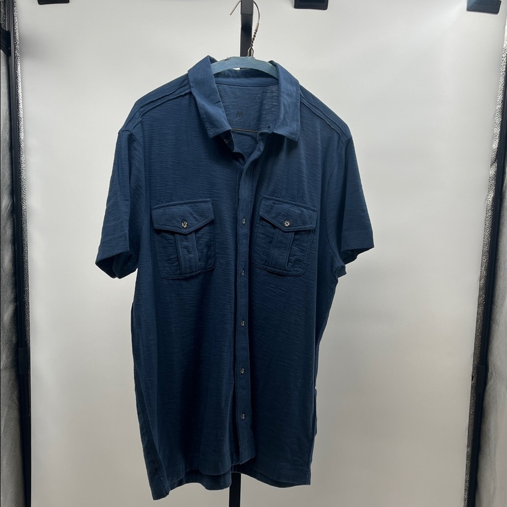 Calvin Klein Navy Short-Sleeve Button-Down Shirt